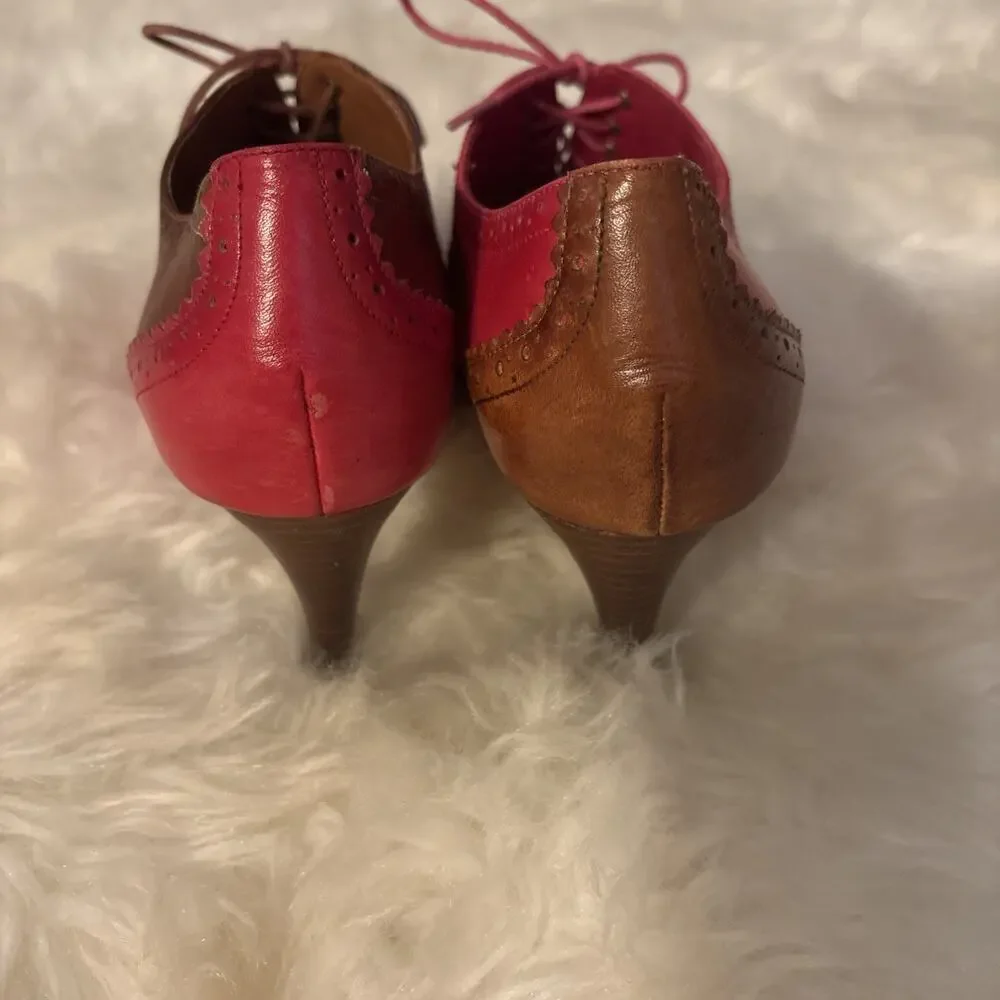 Women's Cole Haan Air Lucinda Oxford Brown & Pink Pumps -- Size 8B - Picture 9 of 15